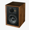 Wharfedale Denton 85th Anniversary Speakers, in Walnut, angled without grille.  Sold as a pair