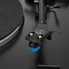 Audio Technica AT-LP3XBT Automatic Bluetooth Belt Drive Turntable, closeup of AT-VM95C cartridge