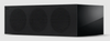 KEF R2 Meta Centre Channel Speaker in Black Gloss, Front on an angle with grille