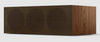 KEF R6 Meta Centre Channel Speaker in Walnut. Angled with Grille