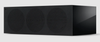 KEF R6 Meta Centre Channel Speaker in Gloss Black. Angled with Grille.