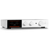 Audiolab 9000A Integrated Amplifier in silver, angled right