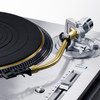 Technics SL-1200GME Grand Class Master Edition Direct Drive Turntable, gold tonearm closeup