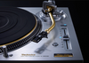 Technics SL-1200GME Grand Class Master Edition Direct Drive Turntable, gold tonearm closeup