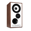 Mission 700 Speakers in Walnut, individual speaker, angled and without grille