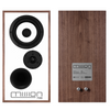 Mission 700 Speakers in Walnut, pair shown front and back