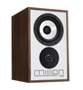 Mission 750 Speakers in Walnut, individual speaker, angled to the right and without grille
