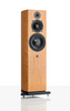ATC SCM40 Active Loudspeakers; individual Cherry speaker shown on an angle and without grille
