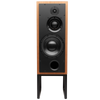 ATC SCM50ASL Active Speakers in Cherry.  Individual speaker shown front on and without grille