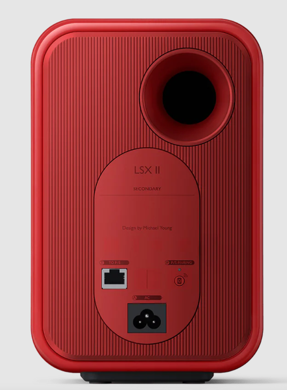 KEF LSX II Wireless Powered Bookshelf Speakers (pair) in Red Lava