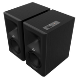 Klipsch The Fives II Powered Speaker pair in Ebony, angled, no grille
