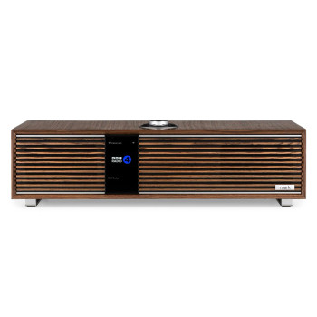 Ruark Audio R410 Integrated Music System in Fused Walnut, front