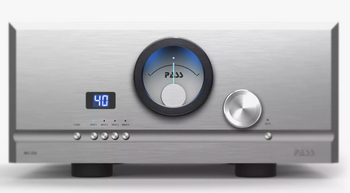 Pass Labs INT-250 Integrated Amplifier in silver, front