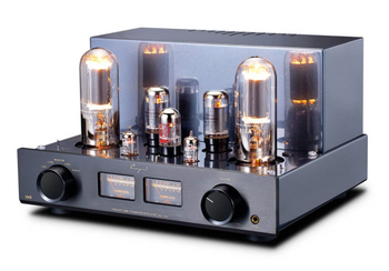 Cayin Jazz 100 Vacuum Tube Amplifier, in Black angled