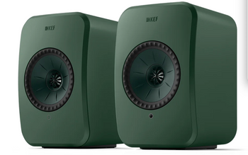KEF LSX II LT Wireless Bookshelf Speakers  in Sage Green. Pair