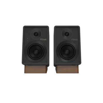 Onkyo GX-30ARC Powered Speakers in Black pair.  front no Grille