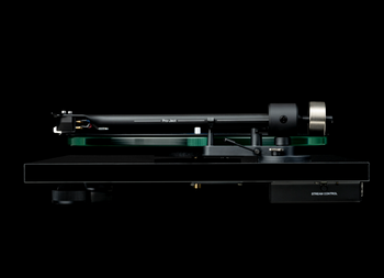 ProJect T2 W  Streaming Turntable with Ortofon 2M Red Cartridge, in high gloss black, hero 