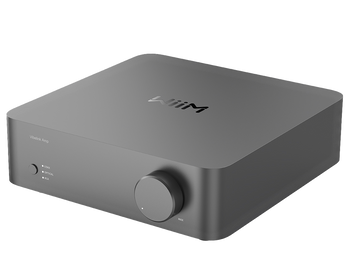 WiiM Vibelink Amp - 200W Stereo Power Amplifier, angled