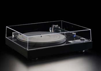 Dual CS-618Q Semi-Automatic Turntable in Blackwood with Dustcover down.  