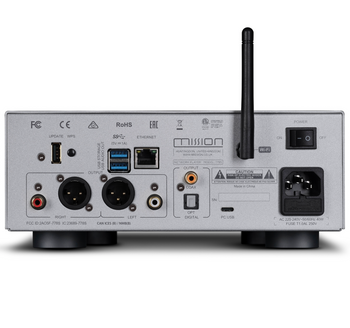 Mission 778S Wireless Music Streamer in Silver, back