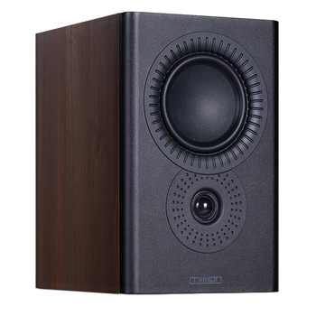 Mission LX-2 MK II Bookshelf Speakers in Walnut, individual speaker shown without grille