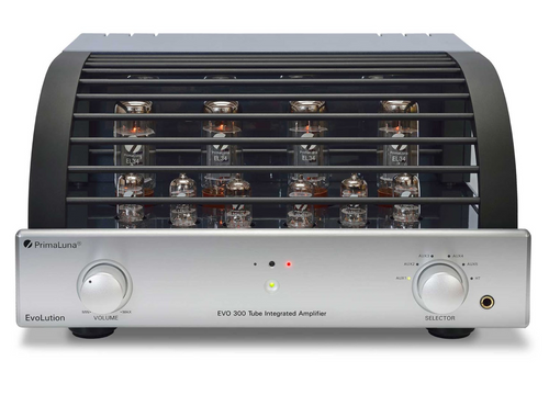 PrimaLuna EVO 300 Tube Integrated Amplifier in Silver with cover