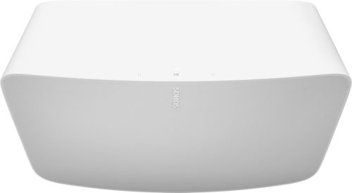 Sonos Five High-Fidelity Speaker in White, front and top view