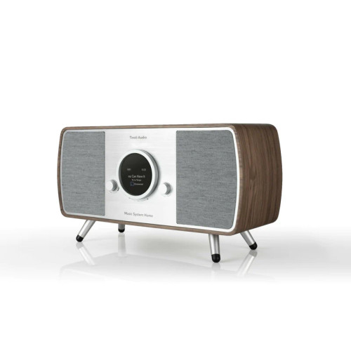 Tivoli Audio Music System Home (Gen 2) Walnut & Gray, angled