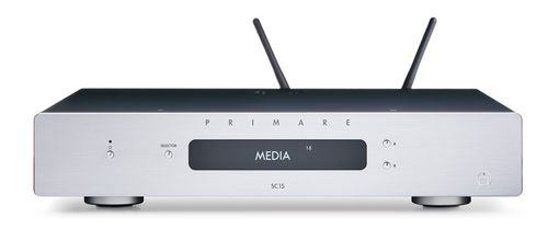 Primare SC15 Prisma MK2 Network Player and DAC in titanium, front of unit

