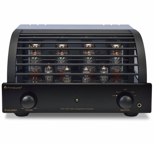 PrimaLuna EVO 200 Tube Integrated Amplifier in Black with cover

