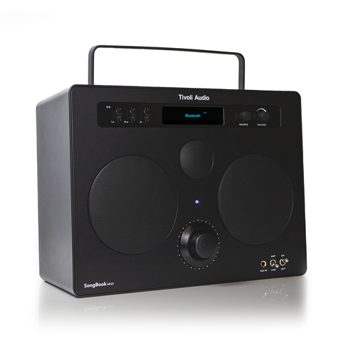 Tivoli Audio Music Songbook MAX in black, angled to the right