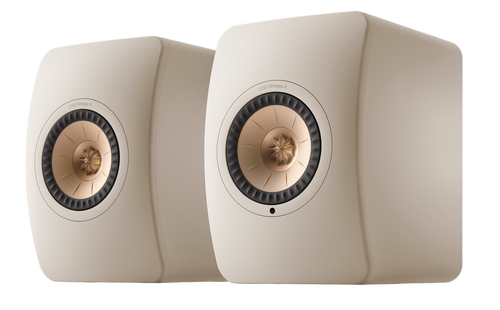 KEF LS50 Wireless II Speakers in Sand Shell pair