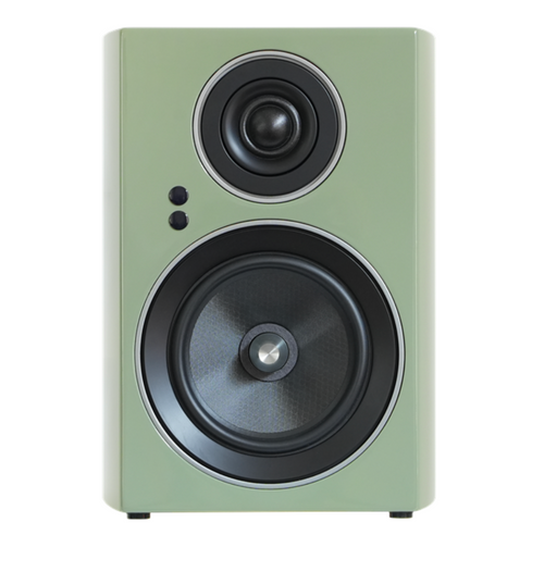 Jamo C707 PA Active Bookshelf Speaker in Khaki Green, front