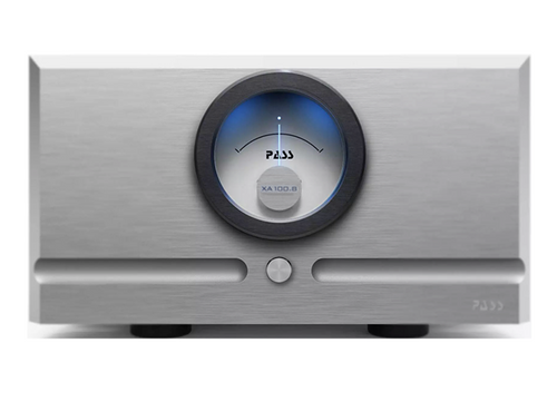 Pass Labs XA100.8 Class A Monoblock Amplifier in silver, front