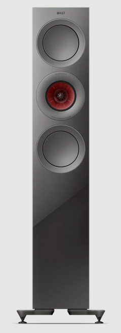 KEF R7 Meta Floorstanding Speakers in Titanium Gloss. Individual Speaker without grille