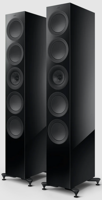 KEF R11 Meta Floorstanding Speakers in Gloss Black (Pair), no grille