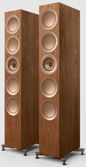KEF R11 Meta Floorstanding Speakers in Walnut (Pair), no grille
