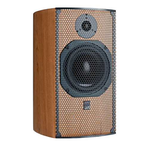 ATC SCM19 Bookshelf Speakers.  Individual shown in Cherrywith Grille