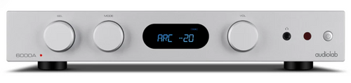 Audiolab 6000A MKII Integrated Amplifier in Silver. Front of unit
