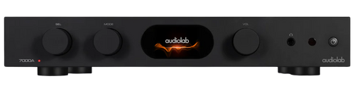 Audiolab 7000A Integrated Amplifier in Black, front of unit