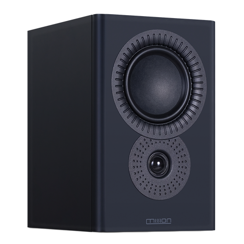 Mission LX-2 MK II Bookshelf Speakers in Lux Black Matte, angled view