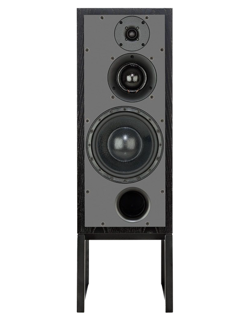 ATC SCM50PSL Passive Speakers in Black Ash.  Front of individual speaker shown without grille