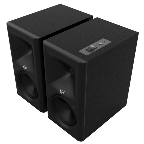 Klipsch The Fives II Powered Speaker pair in Ebony, angled, no grille