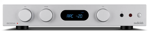 Audiolab 6000A MKII Integrated Amplifier in Silver. Front of unit