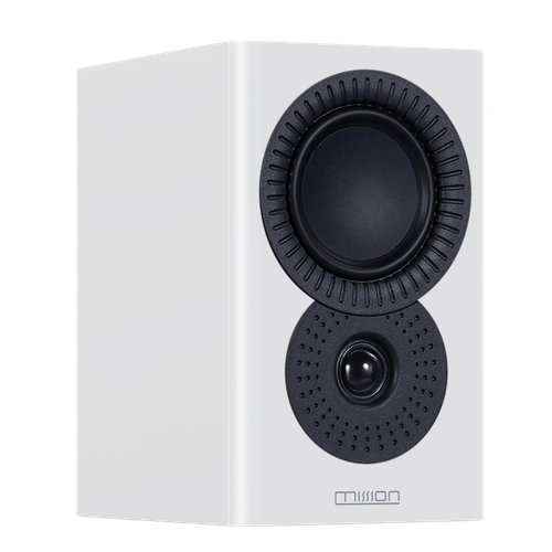 Mission LX1- MKII Speakers in Lux White Matte, angled image