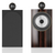 B&W 705 S3 Signature Bookshelf Speakers in Datuk Gloss.  Image of front, one speaker with Grille the other without
