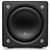 JL Audio E-Sub e112 12-inch Subwoofer in Black Ash. Front of unit, no grille

