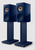 KEF S3 Speaker Stands in Indigo Matt with R3 Meta Bookshelf Speakers in Indigo Gloss, on stands. Special Edition

