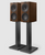 KEF SQ1 Speaker Stands in Slate Grey - mounted  with Q Concerto Meta in Walnut