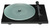 ProJect T1 EVO Phono Turntable with Ortofon OM 10 Cartridge, Piano Black, front and top shown